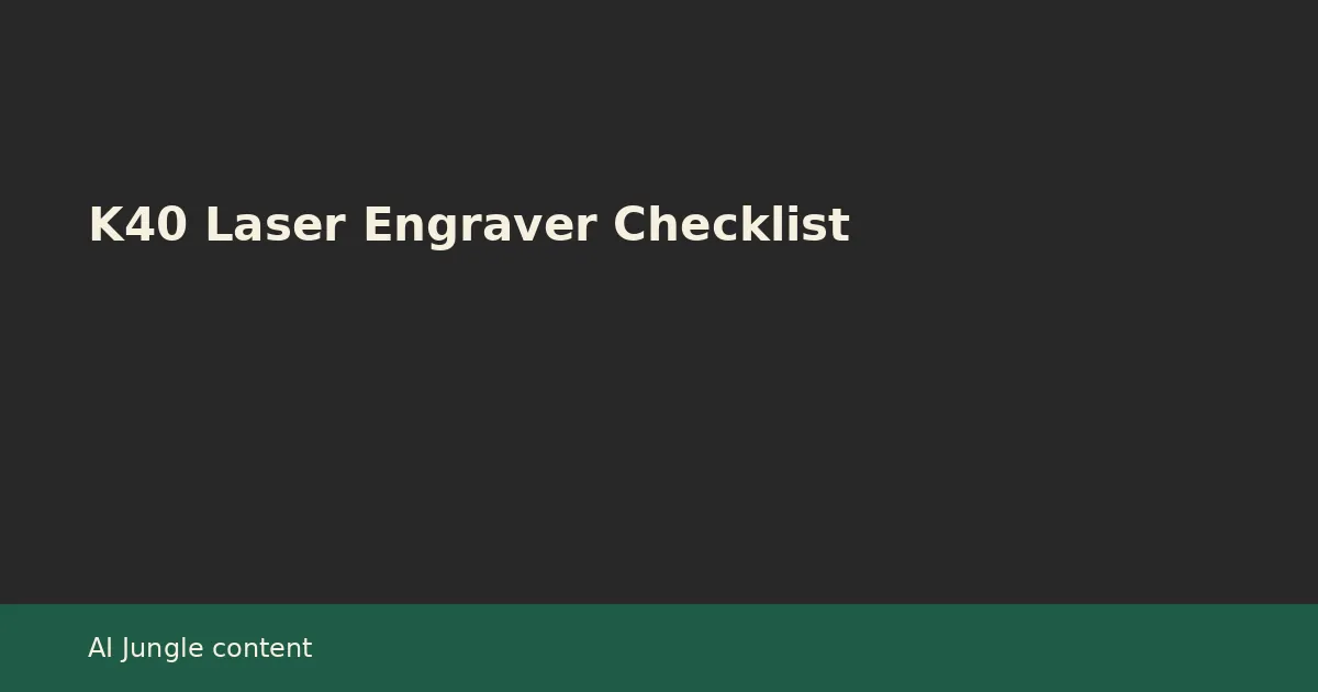 Checklist d’achat et de sécurité pour un graveur laser CO2 de classe K40